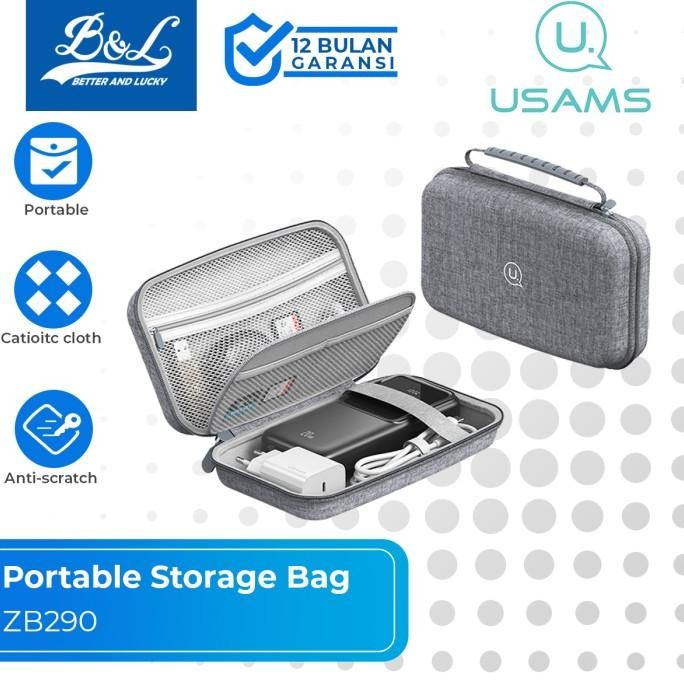 NEW USAMS ZB290 Portable Storage Bag Tas Powerbank Charger Kabel