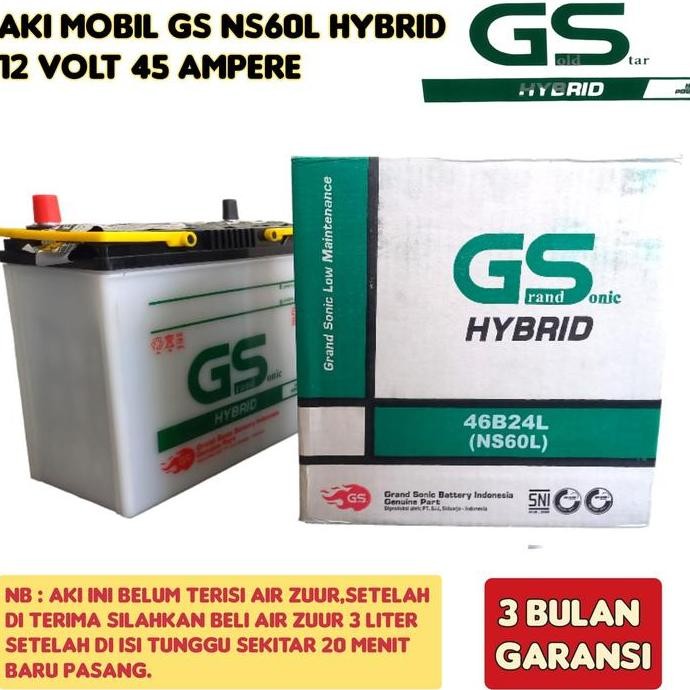 Promo Aki Mobil Avanza/Terios/Rush/Taruna/Xenia/Katana/Escudo/Apv Gs Gold Star Ns60 Premium 45 Amper