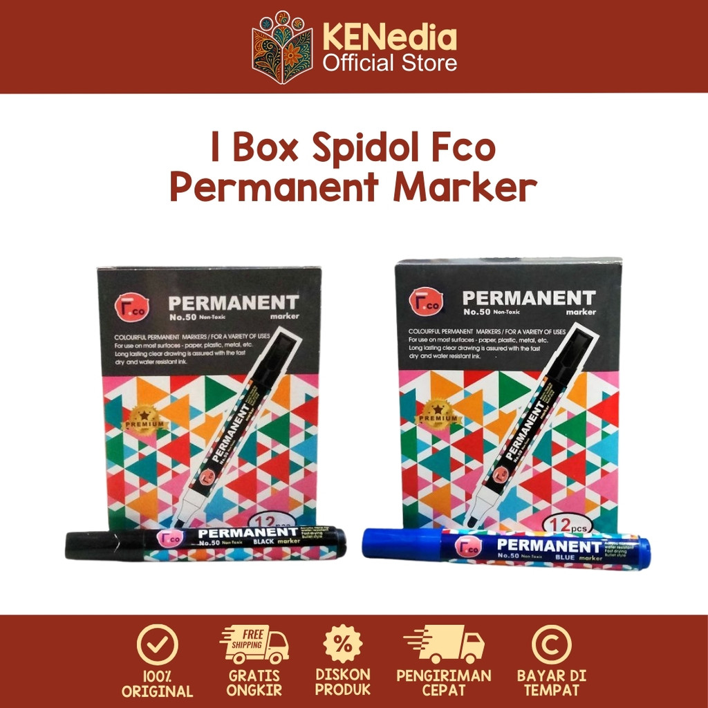 

( 1 Box / 12 Pcs ) Spidol Permanent Marker Fco