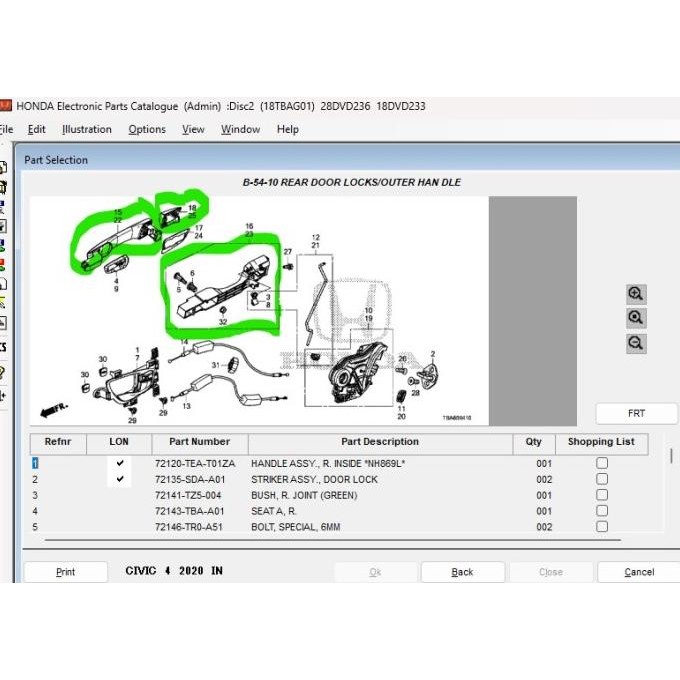 Handle Pintu Tengah Civic Turbo 2019 2020 Ori Termurah