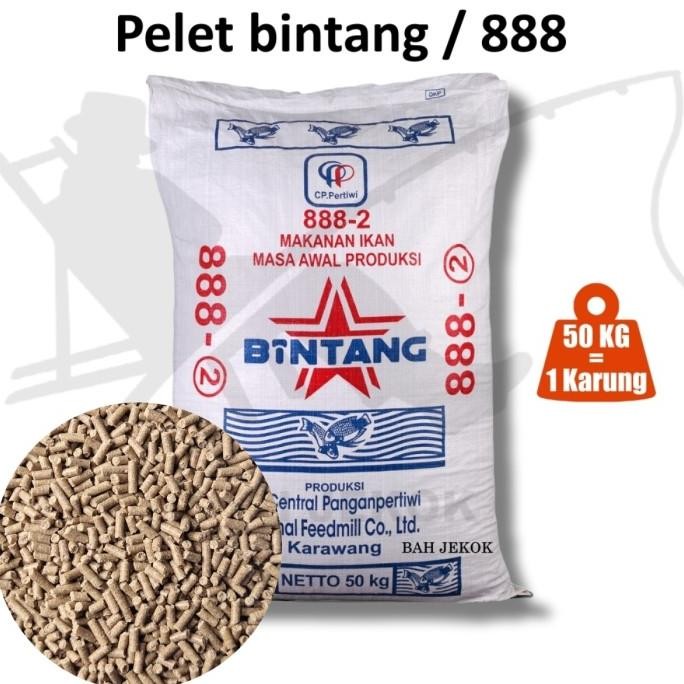 Terlaris Pelet 888-2 Bintang Halus Umpan Tenggelam & Pakan Ikan Mas (1Krg/50Kg)