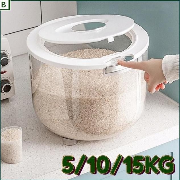 

Terlaris New 5/10/15Kg Tempat Beras Kotak Penyimpanan Kacang Tepung Makanan Rice Box Storage / Kotak Penyimpanan Beras