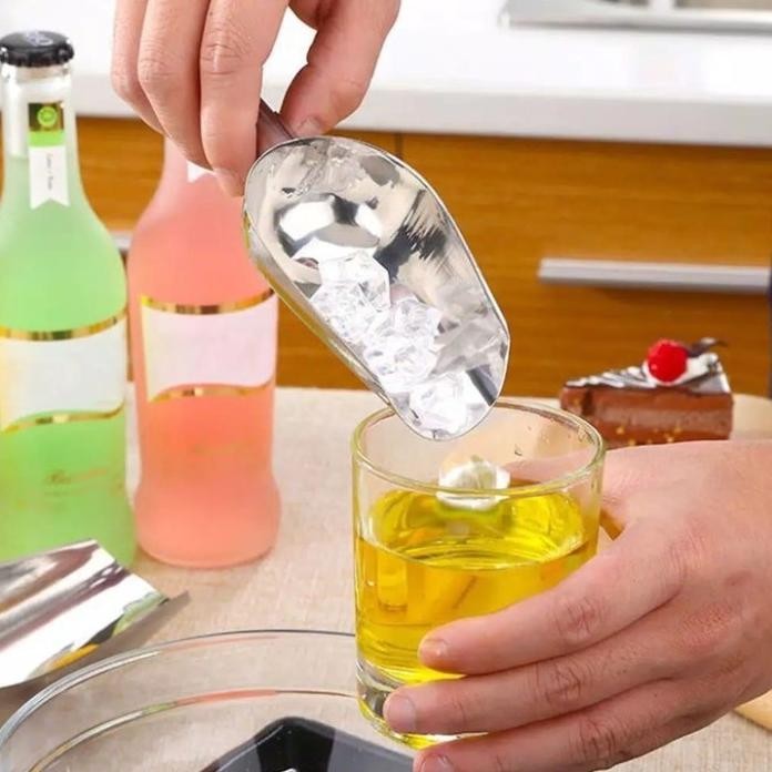 

Terlaris T05. Sekop Es Sendok Skop Es Batu Serokan Tepung Biji Kopi Beras Stainless