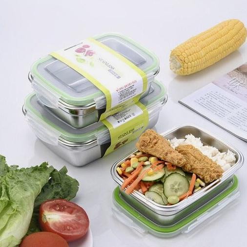 Tupperware Kotak Makan Stainless / Kotak Bekal Makanan Lunch Box Food Asli