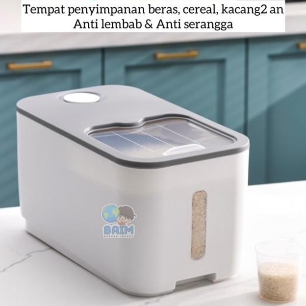 

Terlaris Baim Tempat Beras Kotak Penyimpanan Makanan Beras Kacang Sereal Tepung Pet Food / Food Container Storage Anti Lembab Anti Serangga Dengan Roda Dorong Tutup Geser / Souvenir Hadiah Murah Lebay