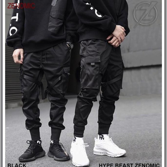 Berkualitas Celana Cargo Jogger Pants Pria Hypebeast Zenomic Korea Gaul Hip Hop