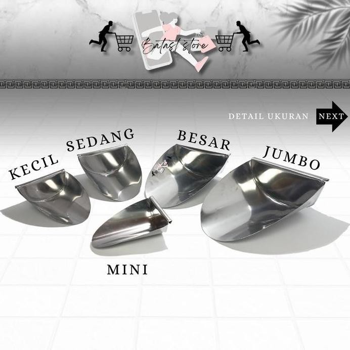 

Terlaris 1 Set Serokan Beras, Tepung, Kacang, Dll Berbahan Stainless Stell 1 Set Terdapat 5 Ukuran Berbeda. Kitchenware Sendok Batu Es