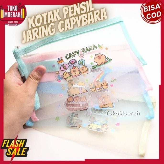 

ASB KOTAK PENSIL CAPYBARA JARING TEMPAT PENSIL JARING CAPYBARA IMUT UNIK LUCU POUCH SLETING JARING CAPYBARA KAPIBARA