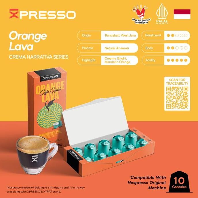 

ready stock Nespresso Capsule Compatible Kopi Kapsul Java Orange Lava - Xpresso Coffee Capsule