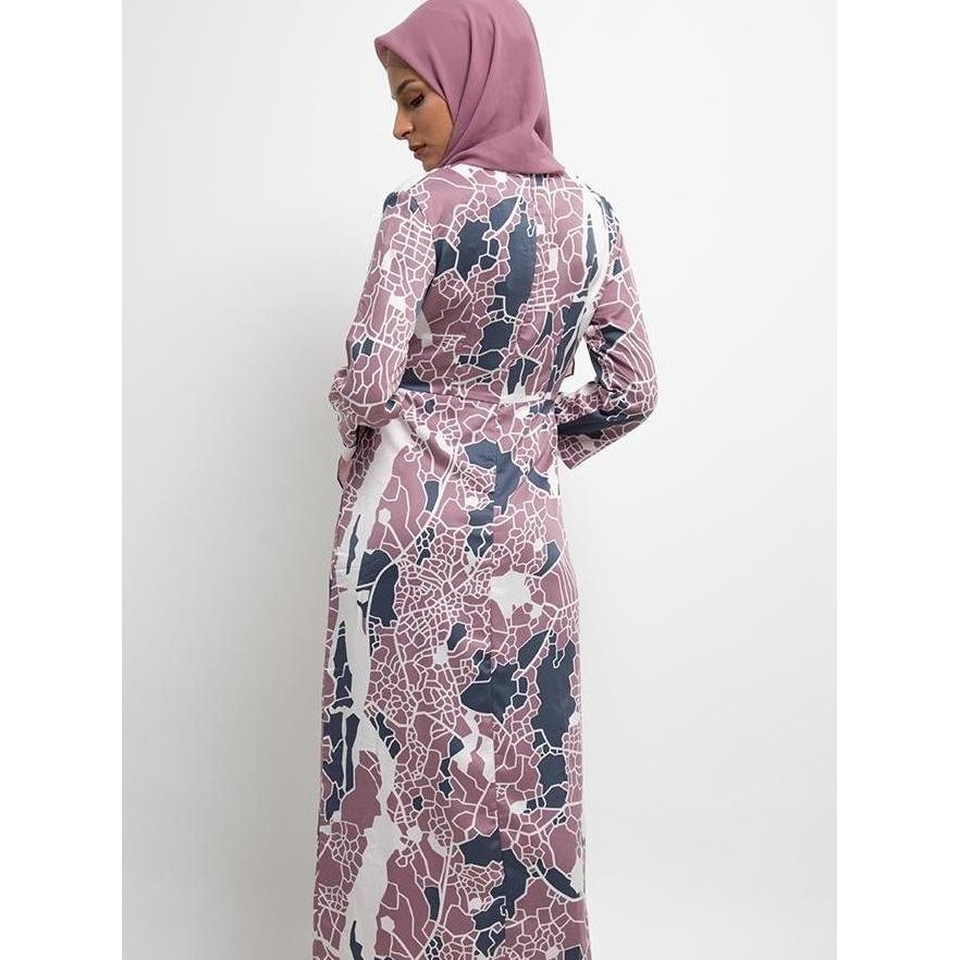 Arjuna Weda Gamis Batik Wanita Motif Aleena - Bahan Semi Sutera | Resleting Belakang