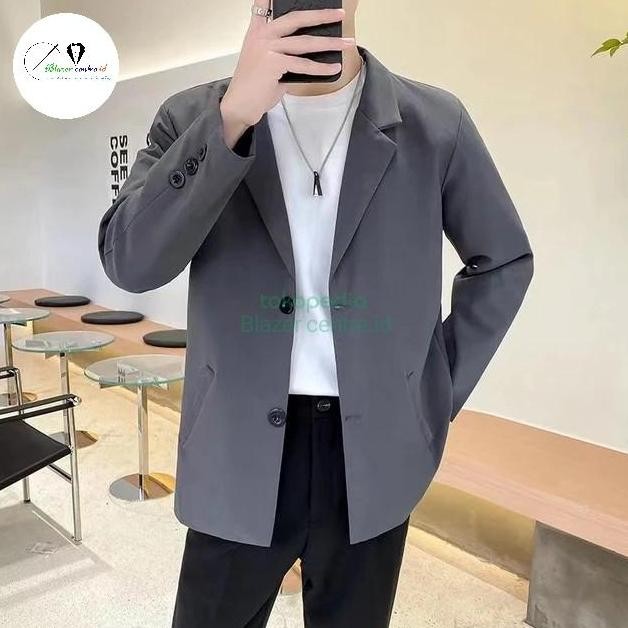 blazer pria korean style/jas kerja pria/jaket pria/blazer longgar pria murah