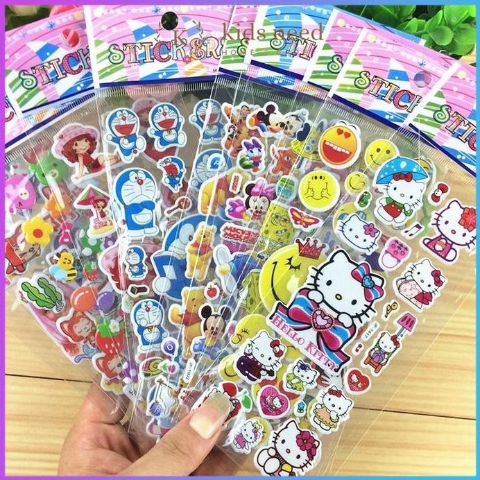 

baru !!! 50 (Pcs) Stiker Timbul Random/Stiker Karakter / Stiker Anak / Stiker Mainan Tempel