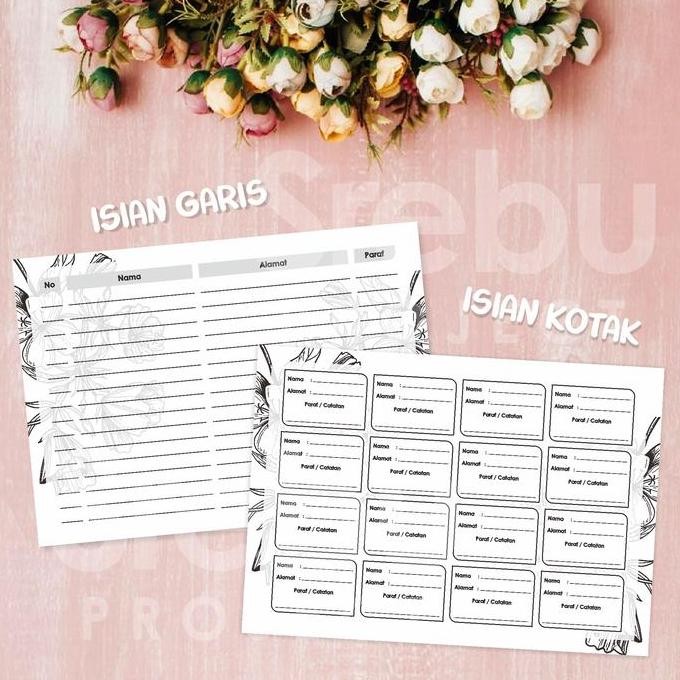 

ready !!! (SR009) Buku Tamu Pernikahan Hardcover dan Softcover murah / Guest Book Isi 310 Tamu Paper Stationery