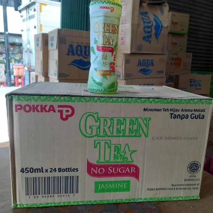 

ready stock Pokka Green Tea Jasmine No Sugar 450 ml (24 Botol) - Minuman Teh Hijau Tanpa Gula
