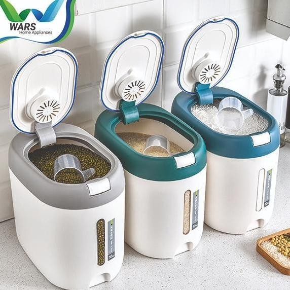 

Terlaris Wl Wars 5 Kg & 10 Kg Dispenser Beras Modern Kedap Udara Anti Kutu Wadah Tempat Kacang Tepung