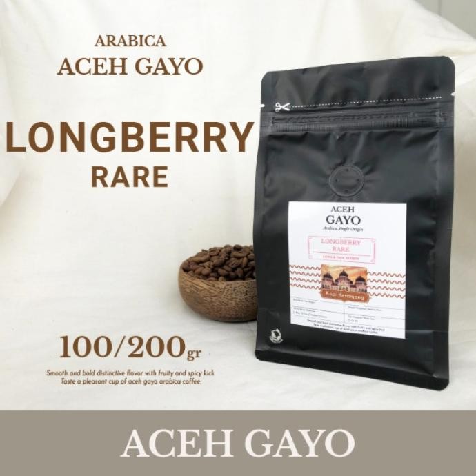 

ready stock Arabica Aceh Gayo Longberry Rare Kopi Bean, Bubuk 100-200gr