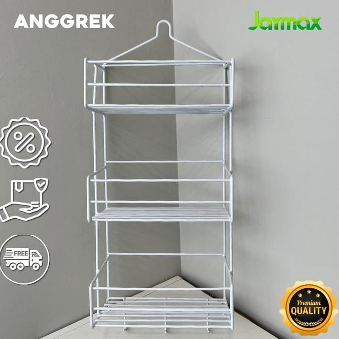 rak bumbu gantung 3 susun/ rak kamar mandi / rak serbaguna / rak sabun type anggrek besi