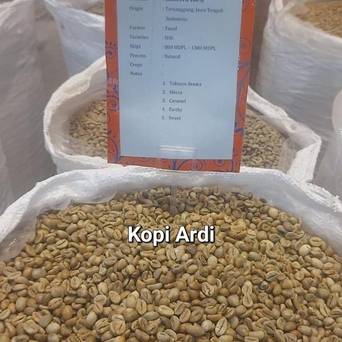 

ready stock Grean Bean(GB)/Biji mentah Robusta Temanggung Natural 1 Kg