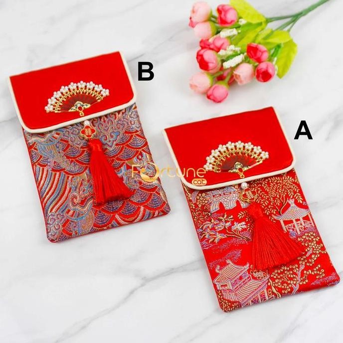 

ready !!! Angpao Sangjit Lamaran Kawinan Wedding Kain Merah Premium Horizontal
