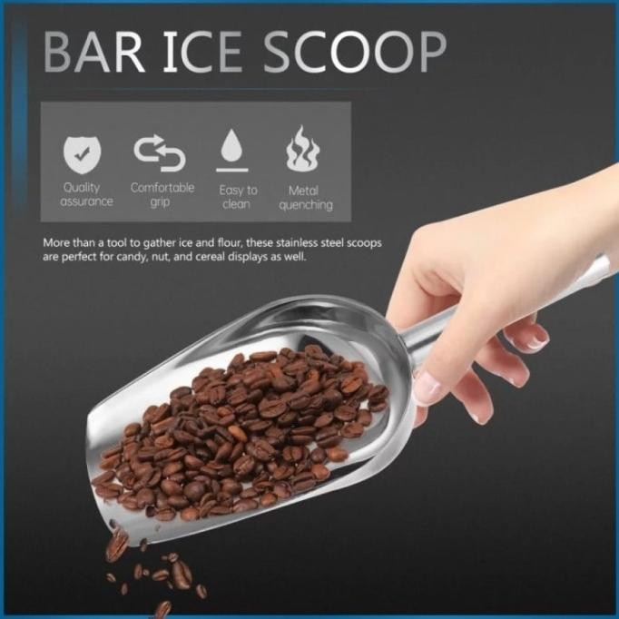 

Terlaris Sendok Serok Es Batu Tepung Beras Stainless Steel Ice Cube Scoop