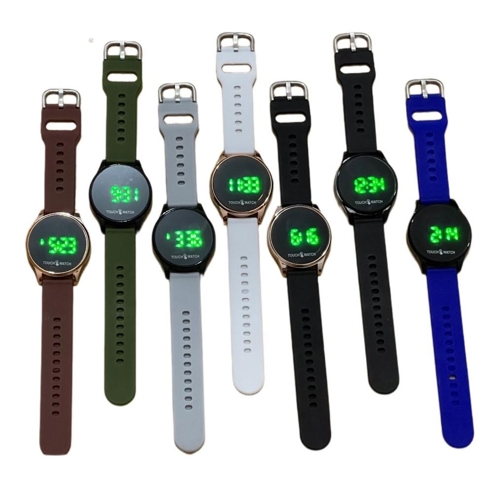 Jam Tangan Digital Touch Watch Segi Strap Rubber Ts-01 Bulat
