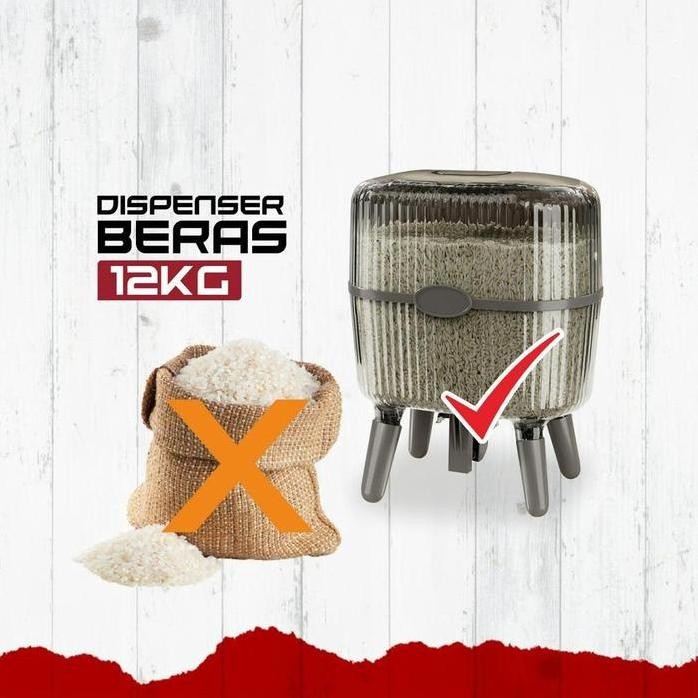 

Terlaris Dispenser Beras 12Kg Tempat Beras Estetik / Kotak Penyimpanan Makanan Kacang Tepung / Wadah Beras Rice Box Storage Perlengkapan Dapur Stockami C841