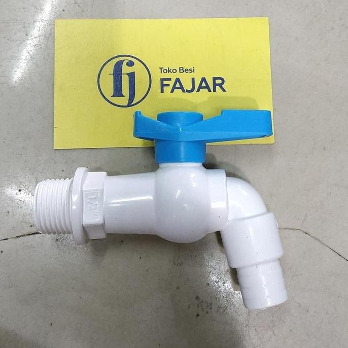 paling diminati] Kran air PVC plastik 1/2 dan 3/4 Kran tembok taman kamar mandi toilet