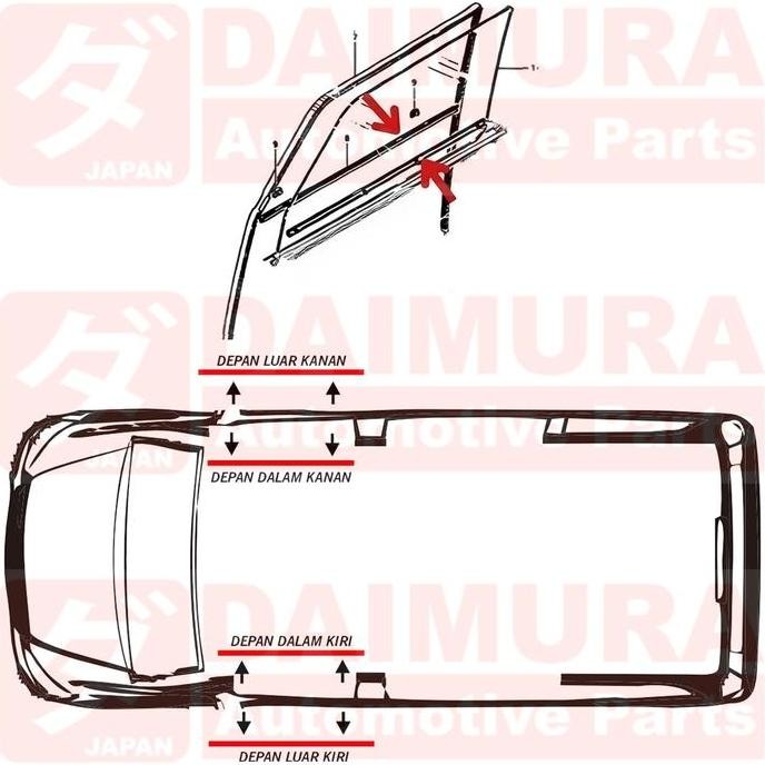 KARET PELIPIT LIST LIS KACA WEATHER STRIP KIJANG SUPER GRAND EXTRA EKSTRA DEPAN SET