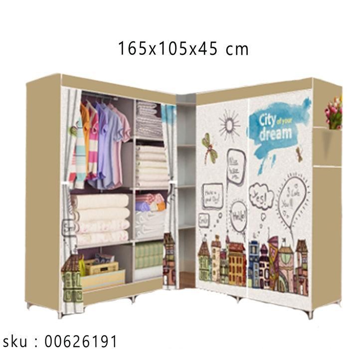 Lemari Baju Bongkar Pasang / Lemari Portable / Rak Lemari / Lemari Besi Furniture