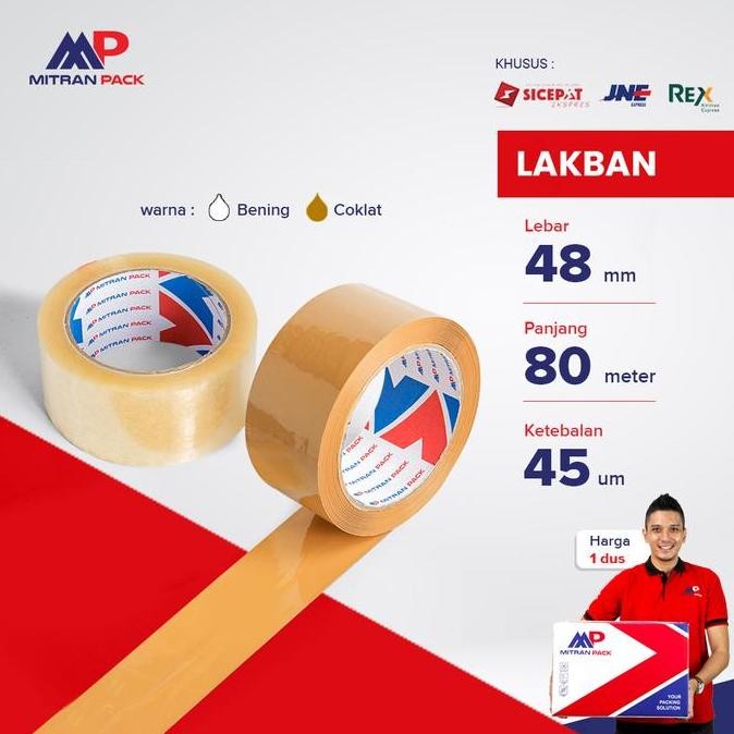 

TERBARU - (CG) Lakban Bening / Coklat 90 yard FULL x 48 mm / 2 inch Mitran Pack