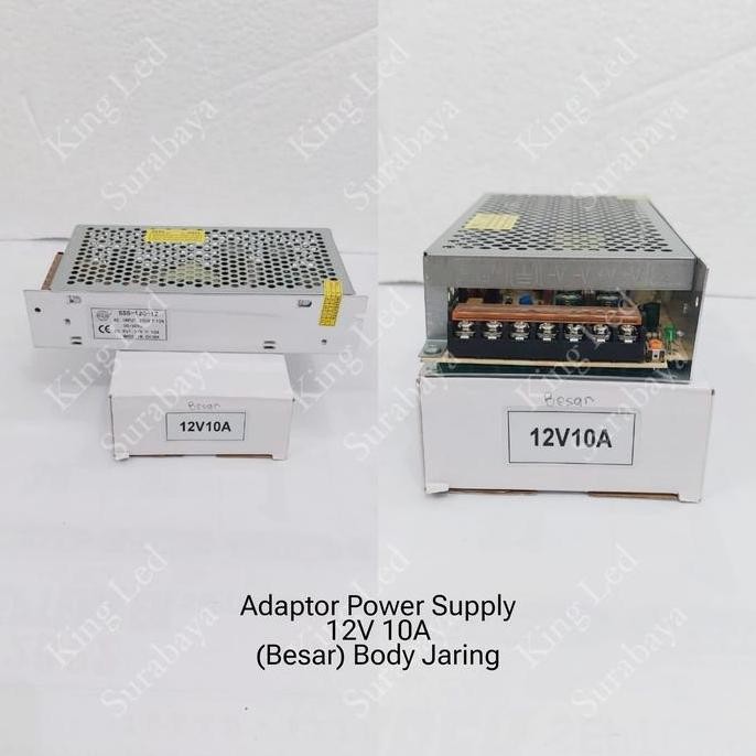 ADAPTOR 12V 10A POWER SUPPLY SWITCHING LED JARING 10 AMPERE 12 VOLT DC ORIGINAL DAN TERPERCAYA