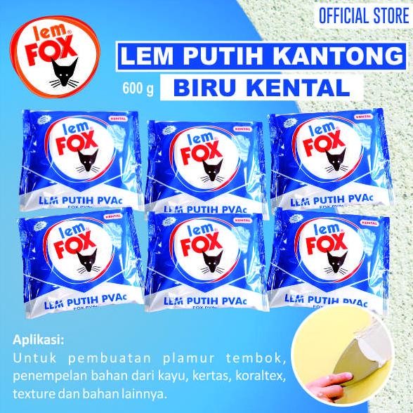 

BEBAS ONGKIR - Lem Fox Putih PVAC Kental Kantong Biru 600 gram Bundling 6 pcs