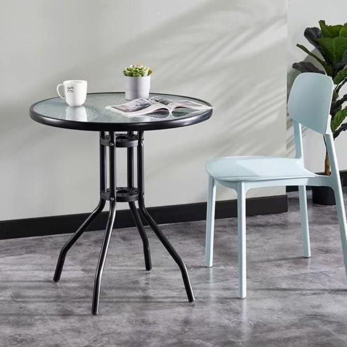 Meja Teras Meja Taman Meja Outdoor Meja Makan Meja Bundar Kaca Meja Cafe