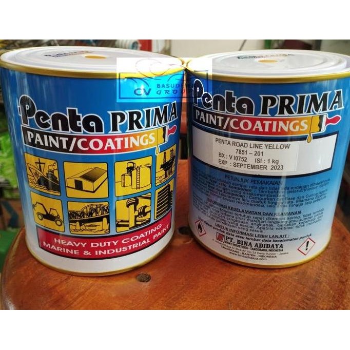 PENTA PRIMA ROAD LINE YELLOW 1 KG / CAT JALAN PENTA PRIMA KUNING 1 KG