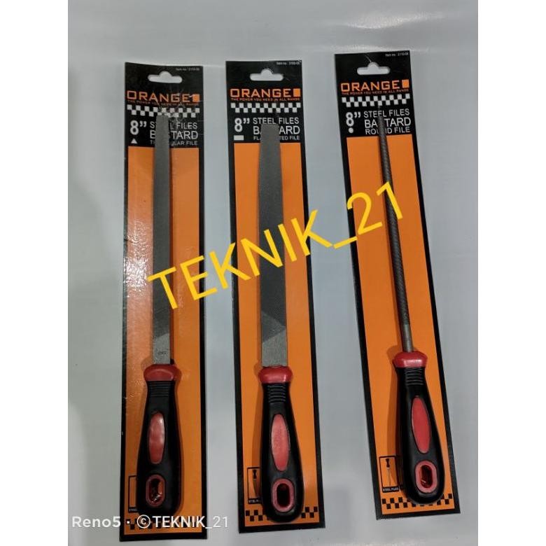 PAKET KIKIR ORANGE 8 IN KIKIR PANJANG KIKIR SEGITIGA KIKIR FLAT KIKIR BULAT