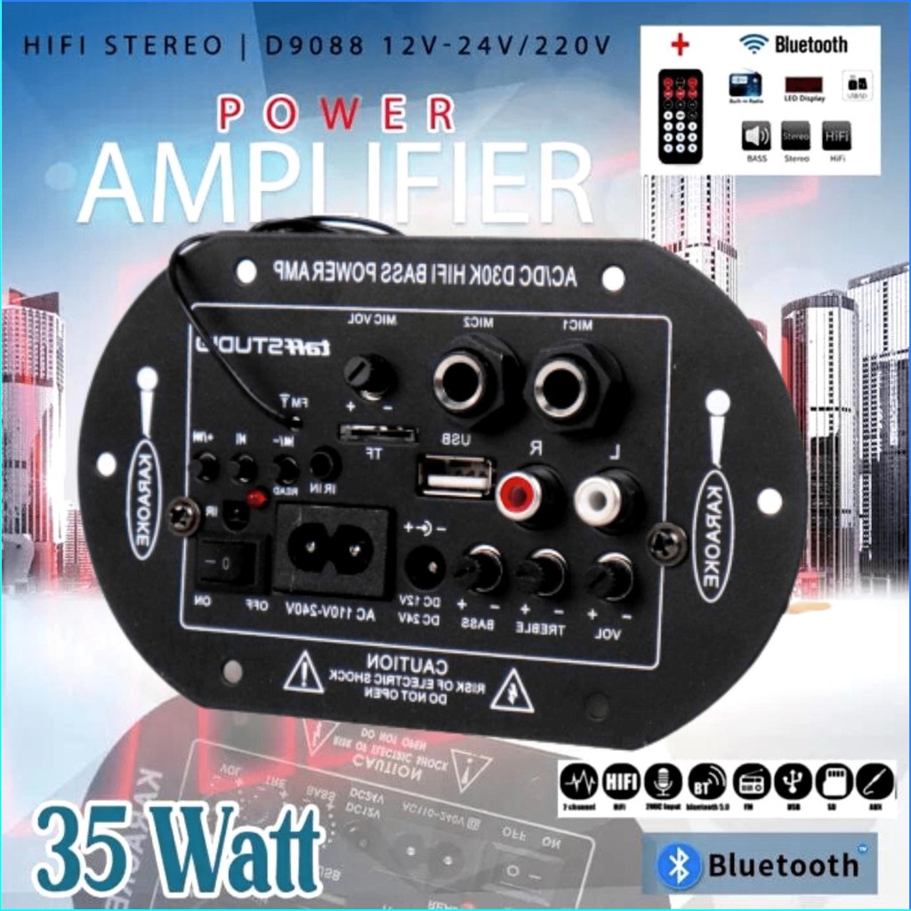 COD TaffSTUDIO Amplifier Board Audio Bluetooth Subwoofer DIY 35W D30K / power mini 12v full bass / a