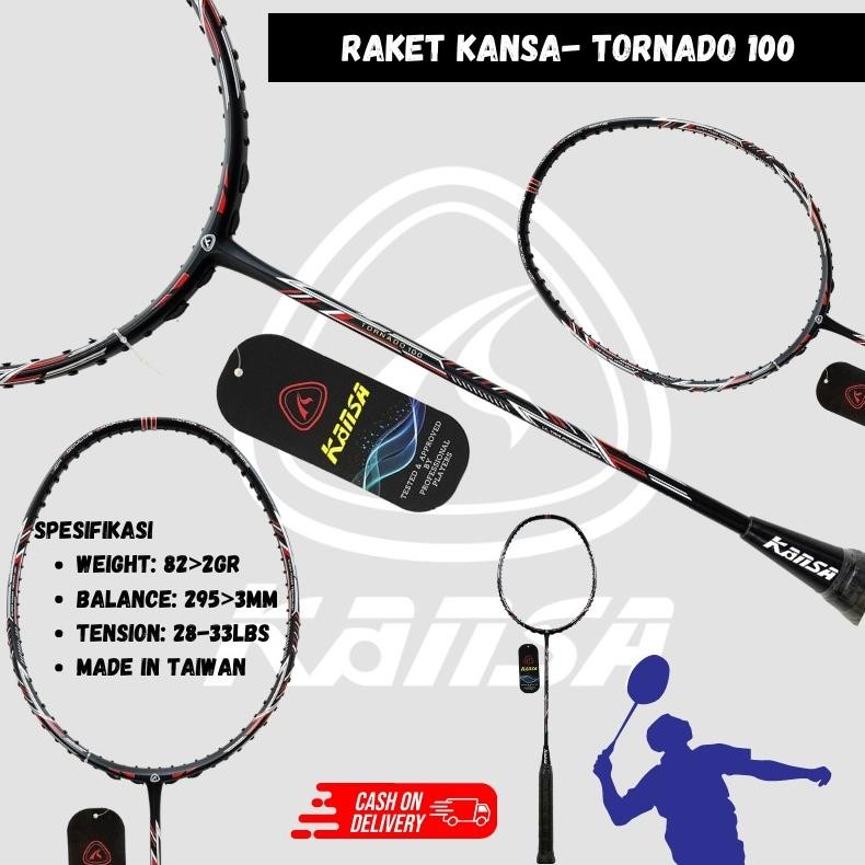 Raket badminton Kansa Tornado 100 200 300 32lbs Original