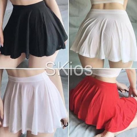 Sexy Lingerie Ice Silk Pleated Short Skirt Transparan Rok Lipit Pendek
