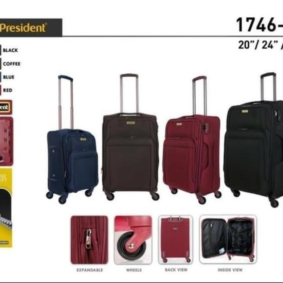 KOPER PRESIDENT 24 INCH TIPE 1746 BAHAN KAIN KANVAS ORI/KOPER KAIN 24"