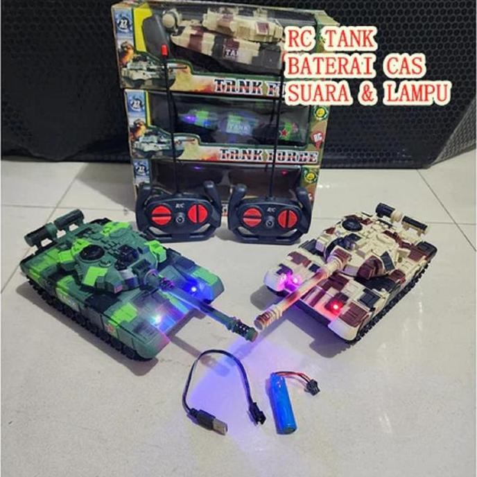 Diskon Mainan Rc Mobil Military War Tank Battle Tank Remote Control Baterai Toys Rc  Tank Full