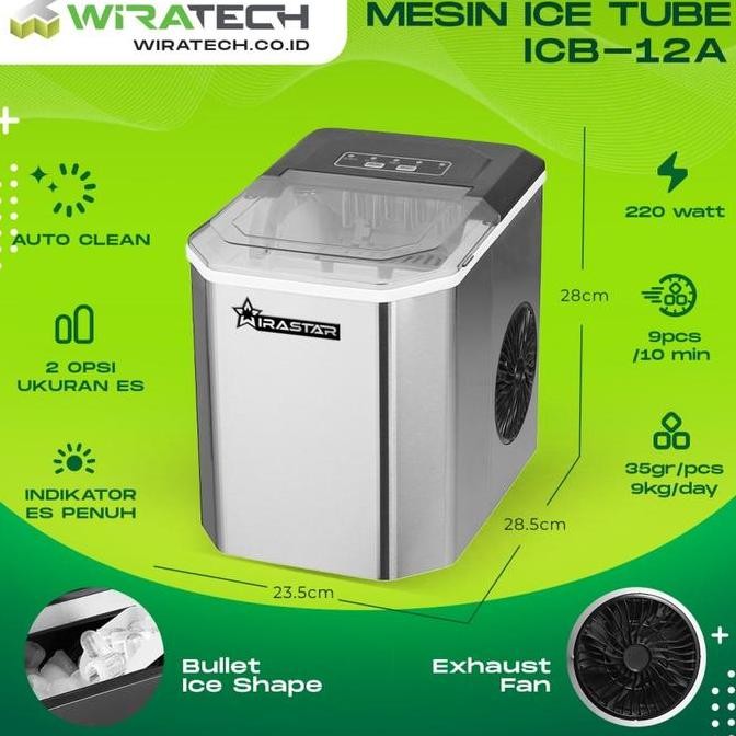 TERMURAH - Mesin Ice Cube ICB-12A - Mesin Es Batu Kristal Tube WIRASTAR