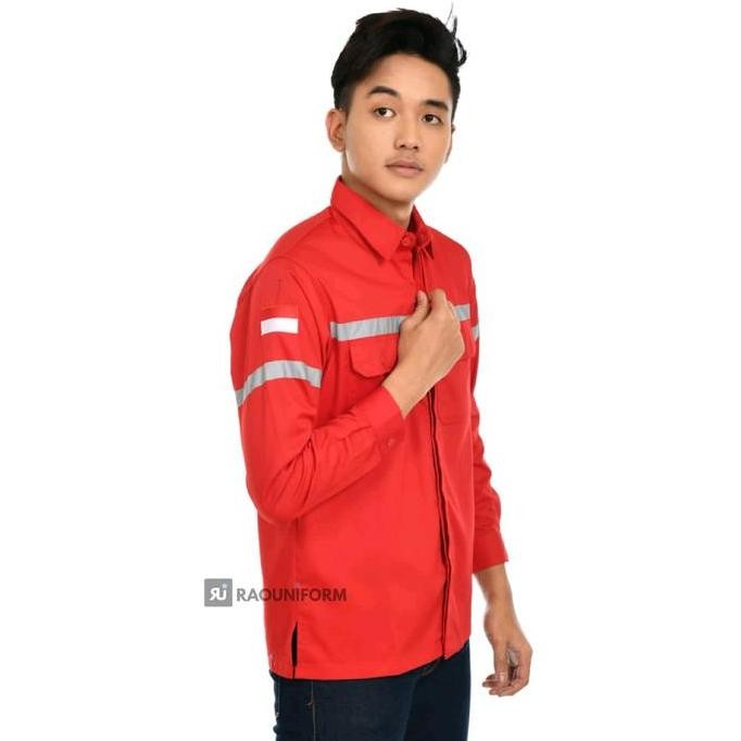 Baju Seragam Lapangan Pria/Kemeja Safety Pria/Baju Proyek Safety/Seragam Proyek Lapangan/Kemeja Kerj