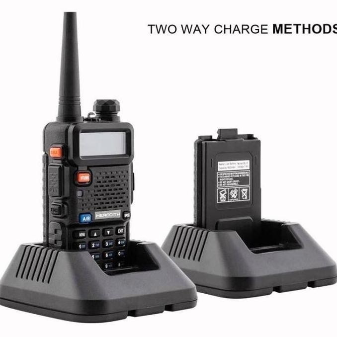 Grosir (Cod) Ht Merodith Uv5R Walkie Talkie Dual Band 5W 128Ch Uhf+Vhf Handy Talkie Luar Ruangan Wal