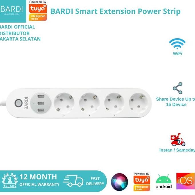 BARDI Smart Power Strip Extension Steker Stop Kontak Socket Plug Wifi