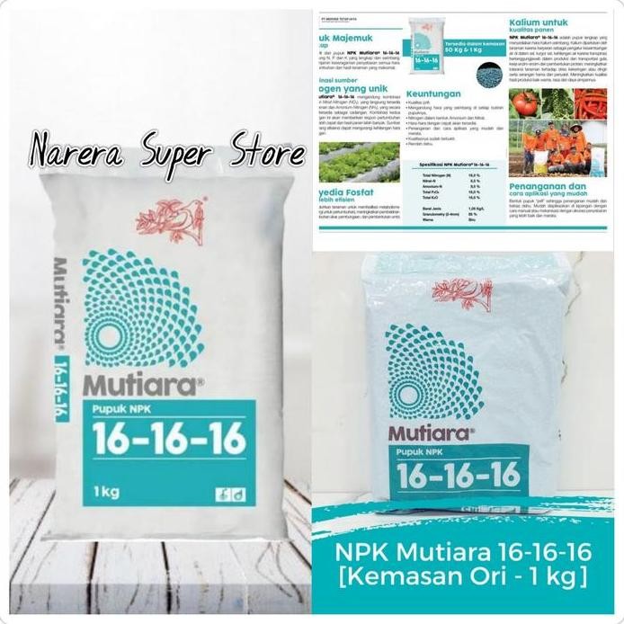 

Terlaris Pupuk Mutiara Npk 16 16 16 Kemasan Pabrik 1Kg Repack 500 200 100 Gram