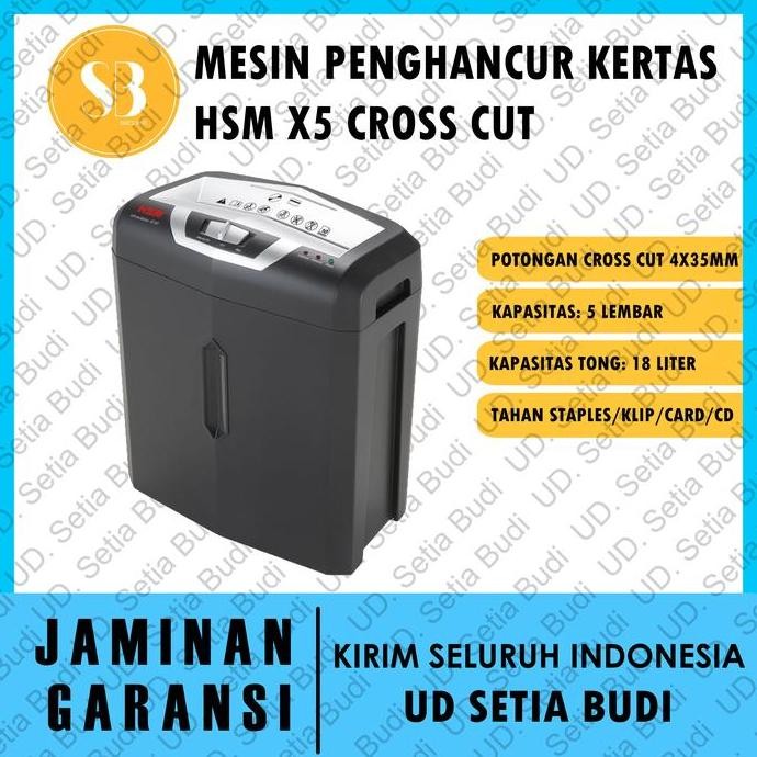 

NEW Mesin Penghancur Kertas HSM X5 Cross Cut 4 x 35 mm