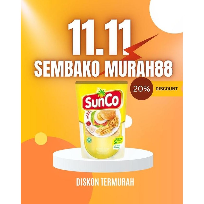 

(ABN X SISCAANANTA 11.11) - MINYAK SUNCO KEMASAN 2 LITER ISI 4 POUCH