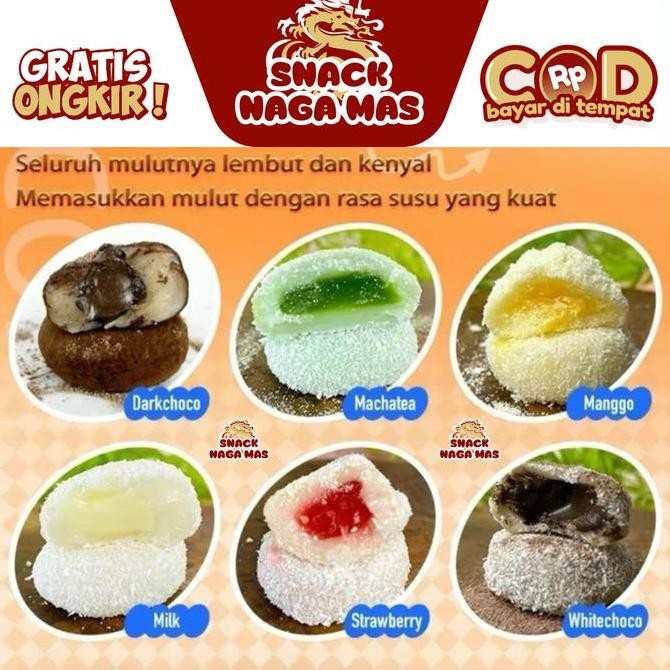 

KUE MOCHI VIRAL 16 PCS RASA MIX TEXTURE LEMBUT, KENYAL, DAN ENAK ANEKA RASA | KUE MOCI JEPANG LEMBUT TERDAPAT ISIAN SELAI