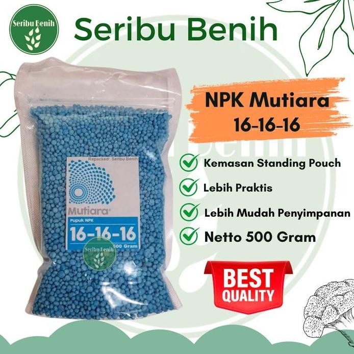 

Terlaris Pupuk Npk Mutiara 161616 500 Gr - Nutrisi Pertumbuhan Benih Tanaman 500Gr
