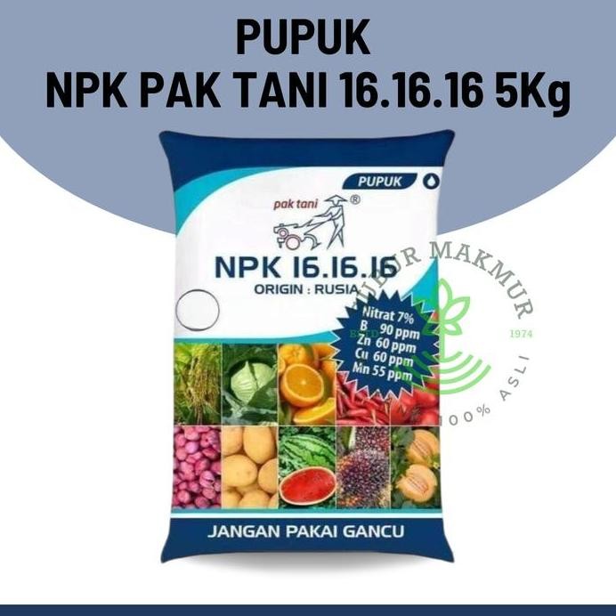 

Terlaris Pupuk Npk Pak Tani 16.16.16 5Kg (Kemasan Pabrik 5Kg)